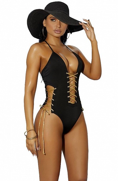 BLACK LYCRA MONOKINI