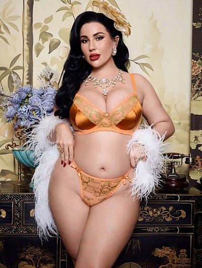 Retro Palace Style Two-Tone Floral Lace Plus Size Bra & Wireless Bra
